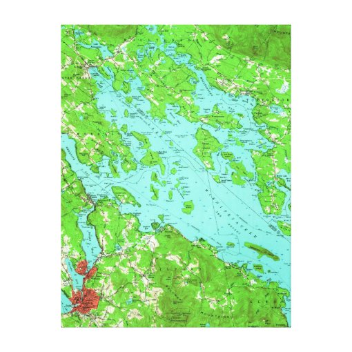 Vintage Map of Lake Winnipesaukee (1956) Canvas Print | Zazzle