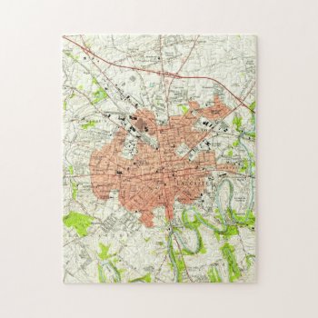 Vintage Map Of Lancaster Pennsylvania (1956) Jigsaw Puzzle by Alleycatshirts at Zazzle