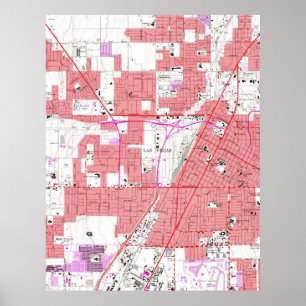 Vintage Map of Las Vegas Nevada (1967) 2 Poster