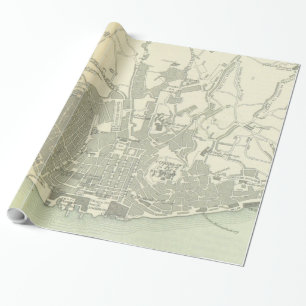 Vintage Map of Lisbon Portugal (1895) Wrapping Paper