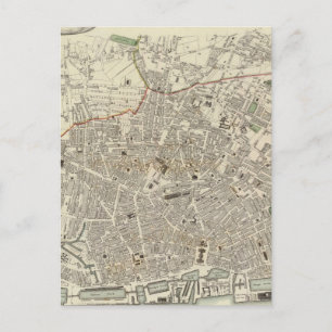 Vintage Map of Liverpool England (1836) Postcard