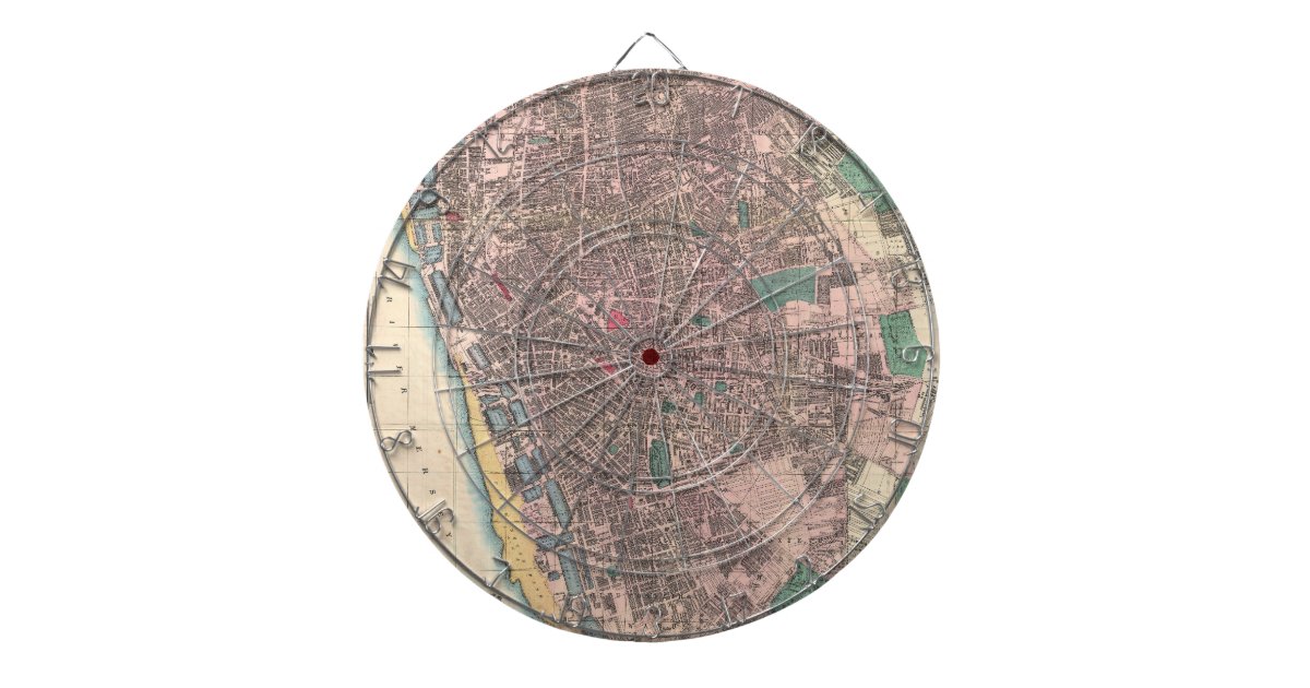 Vintage Map of Liverpool England (1890) Dartboard | Zazzle.com