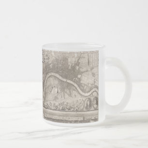 Vintage Map of London (1693) Frosted Glass Coffee Mug