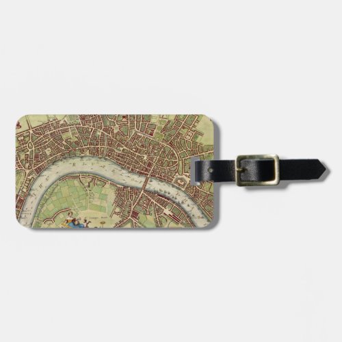 Vintage Map of London 17th Century Luggage Tag