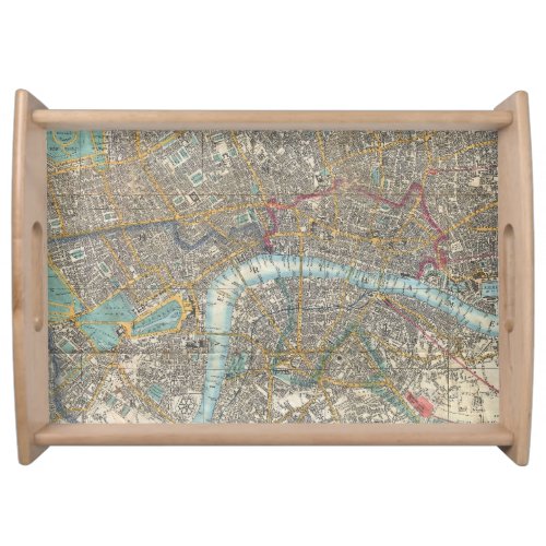Vintage Map of London 1848 Serving Tray