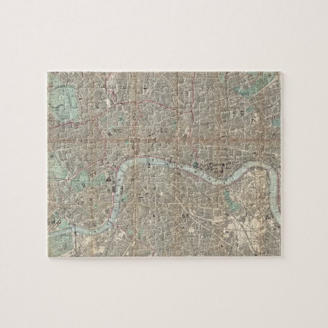Vintage Map of London (1890) Jigsaw Puzzle (Horizontal)