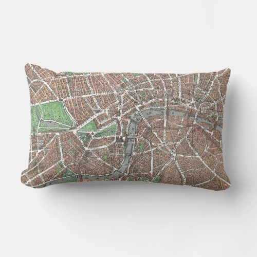 Vintage Map of London 1923 Lumbar Pillow
