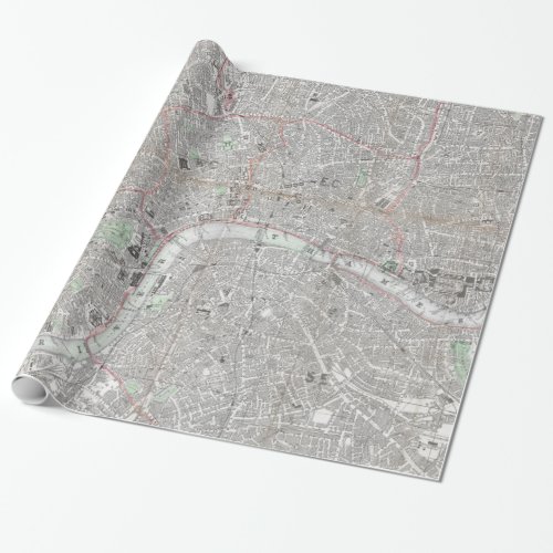 Vintage map of London city Wrapping Paper