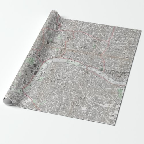 Vintage map of London city Wrapping Paper