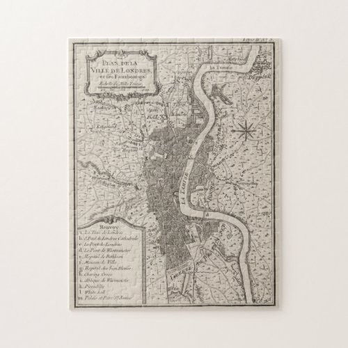 Vintage Map of London England 1764 Jigsaw Puzzle