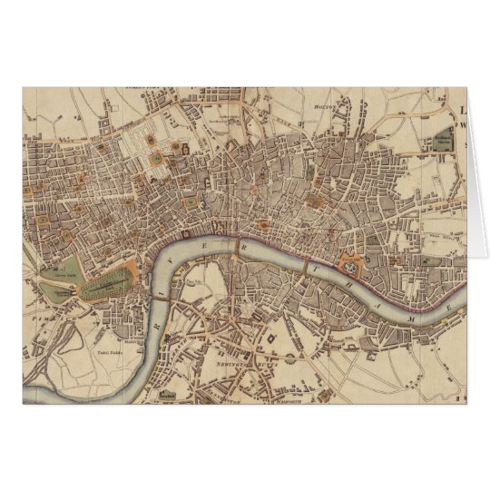 Vintage Map of London England (1807) Card