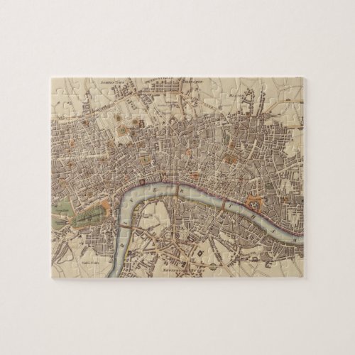 Vintage Map of London England 1807 Jigsaw Puzzle