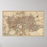 Vintage Map Of London England (1807) Poster at Zazzle