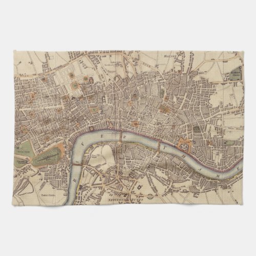 Vintage Map of London England 1807 Towel
