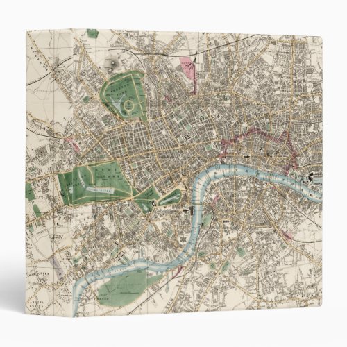 Vintage Map of London England 1853 3 Ring Binder