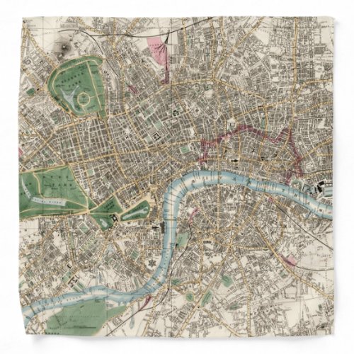 Vintage Map of London England 1853 Bandana