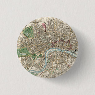 Vintage Map of London England (1853) Button