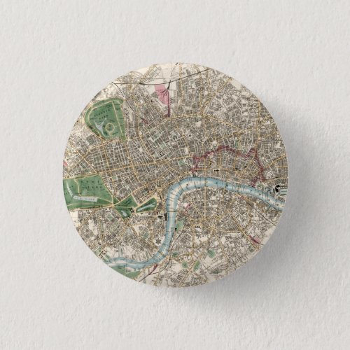 Vintage Map of London England 1853 Button