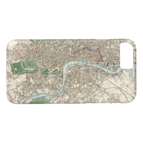 Vintage Map of London England 1853 iPhone 87 Case