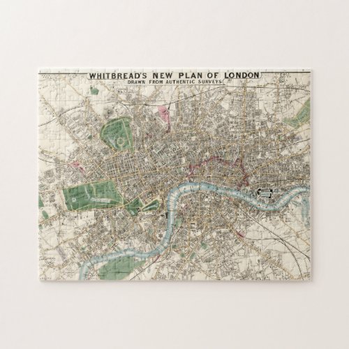 Vintage Map of London England 1853 Jigsaw Puzzle