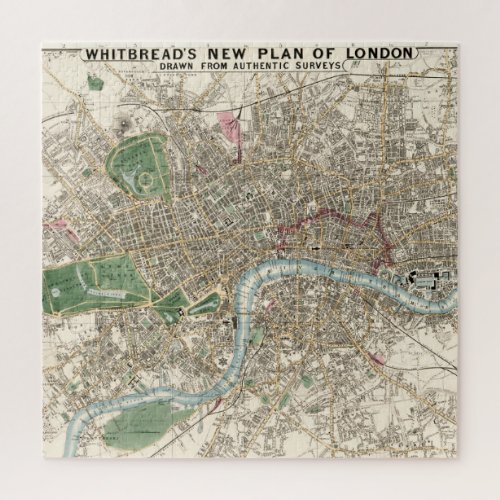 Vintage Map of London England 1853 Jigsaw Puzzle