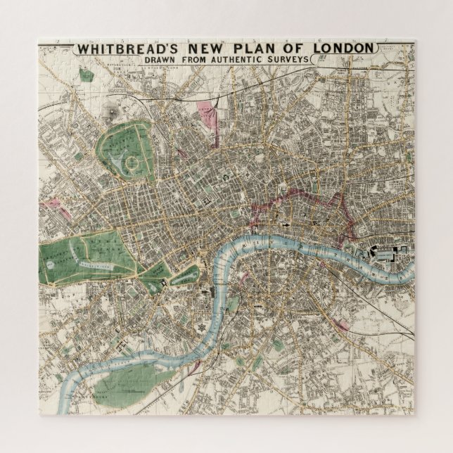 Vintage Map of London England (1853) Jigsaw Puzzle (Vertical)