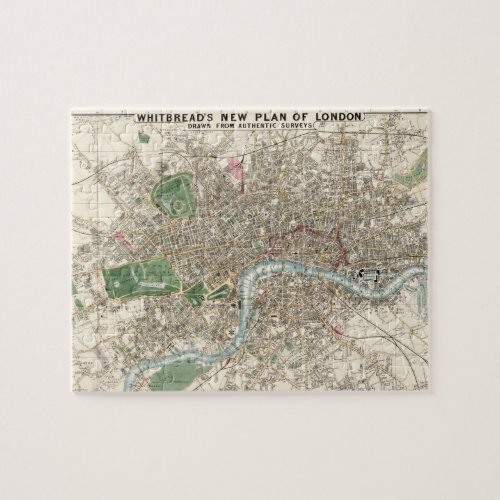 Vintage Map of London England 1853 Jigsaw Puzzle