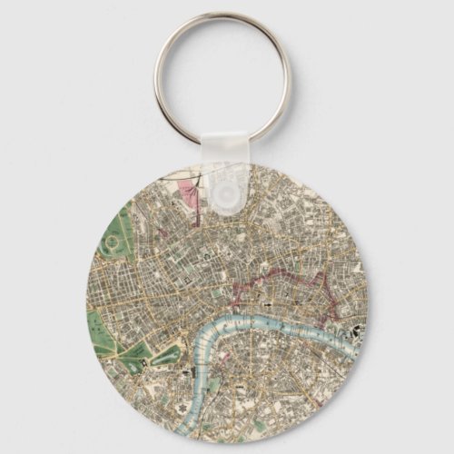 Vintage Map of London England 1853 Keychain