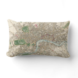 Vintage Map of London England (1853) Lumbar Pillow