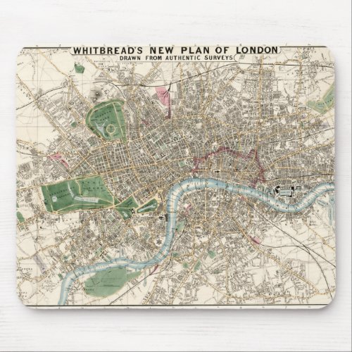 Vintage Map of London England 1853 Mouse Pad