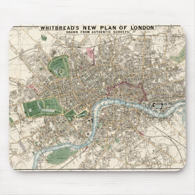 Vintage Map of London England (1853) Mouse Pad (Front)
