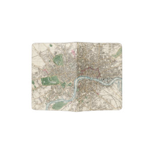 Vintage Map of London England (1853) Passport Holder