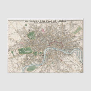 Vintage Map of London England (1853) Tissue Paper