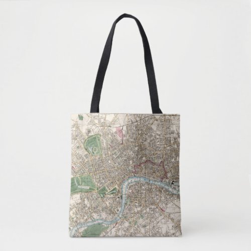 Vintage Map of London England 1853 Tote Bag