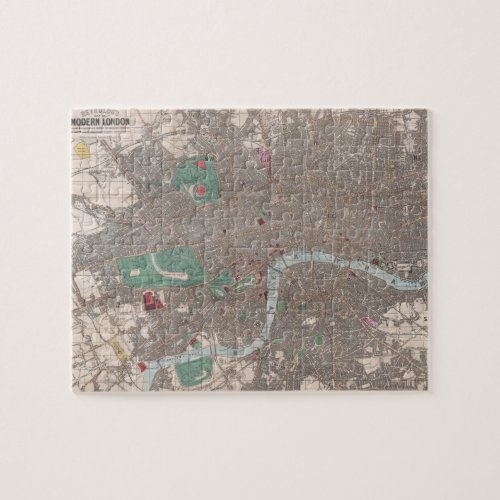 Vintage Map of London England 1862 Jigsaw Puzzle