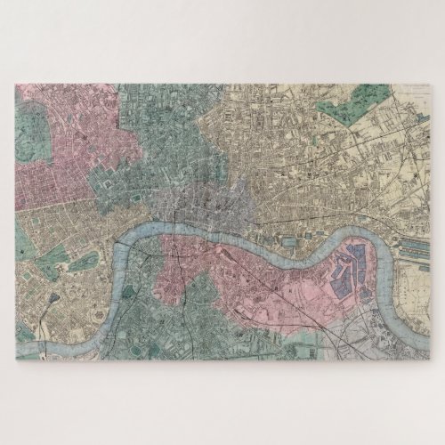 Vintage Map of London England 1865 Jigsaw Puzzle