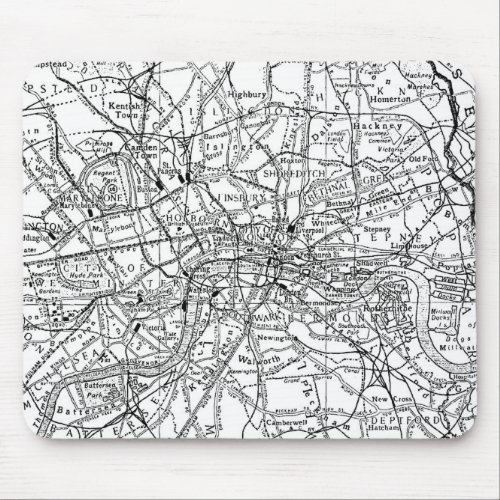 Vintage Map of London England 1911 Mouse Pad