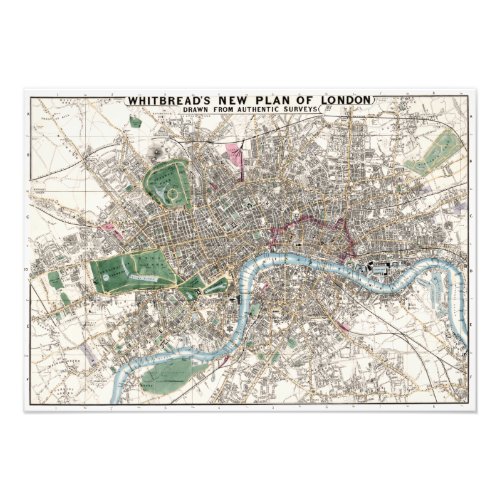 Vintage Map of London England Poster