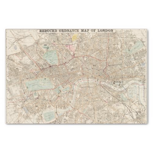 Vintage Map of London  Tissue Paper