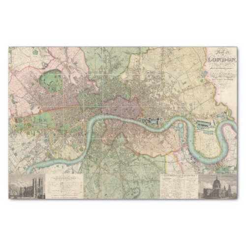 Vintage Map of London  Tissue Paper