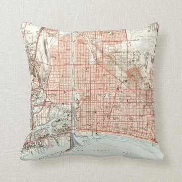 Vintage Map of Long Beach California (1949) Throw Pillow Vintage Map of Long Beach California (1949) Throw Pillow