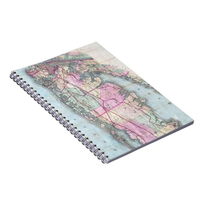 Vintage Map of Long Island (1880) Notebook (Right Side)