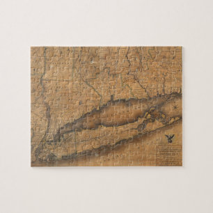 Vintage Map of Long Island and Connecticut (1815) Jigsaw Puzzle