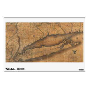 Vintage Map of Long Island and Connecticut (1815) Wall Decal