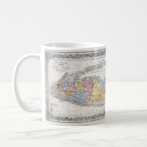 Vintage Map of Long Island New York Coffee Mug