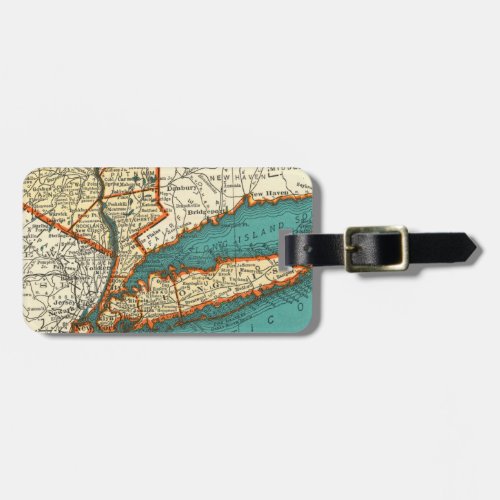 Vintage Map of LONG ISLAND NEW YORK  Luggage Tag