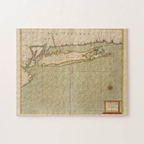 Vintage Map of Long Island NY 1702 Jigsaw Puzzle