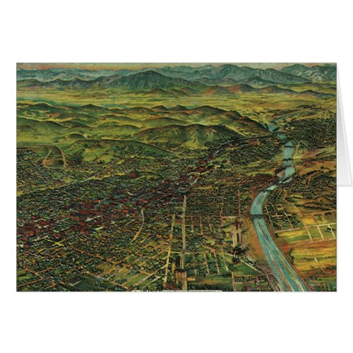 Vintage Map of Los Angeles California and River