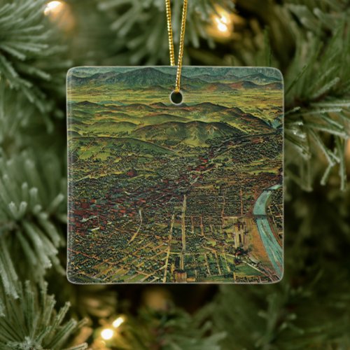 Vintage Map of Los Angeles California and River Ceramic Ornament