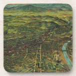 Vintage Map of Los Angeles, California and River Drink Coaster